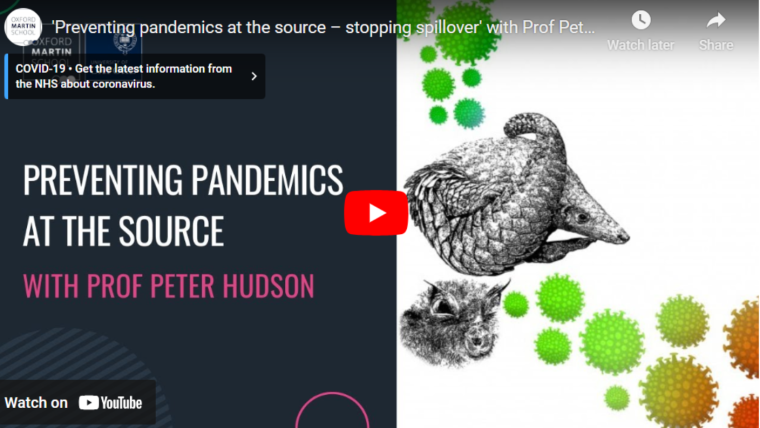 'Preventing pandemics at the source – stopping spillover' with Prof Peter Hudson
