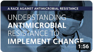 A video clip of 'Understanding antimicrobial resistance to implement change' on YouTube.