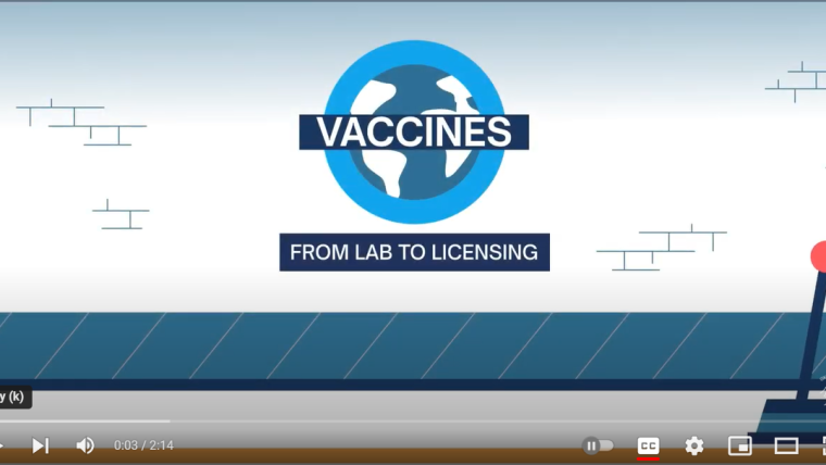 A video capture depicting the start of vaccine production